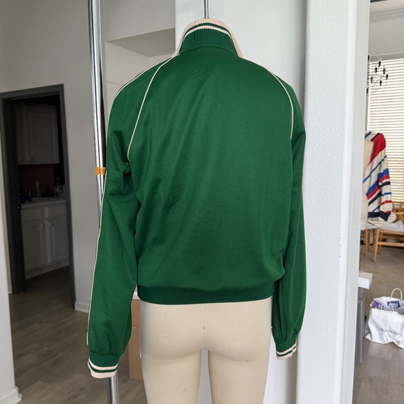 GUCCI Green Cotton/Poly blend Jacquard Zip up TRACK Jacket Sweatshirt, size Lg. - Picture 9 of 13